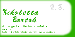 nikoletta bartok business card